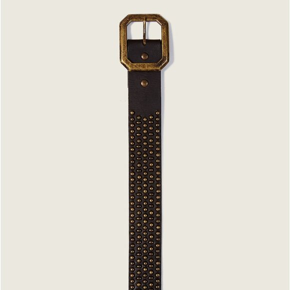 True Religion Studded Brown Leather Belt - Picture 2 of 3